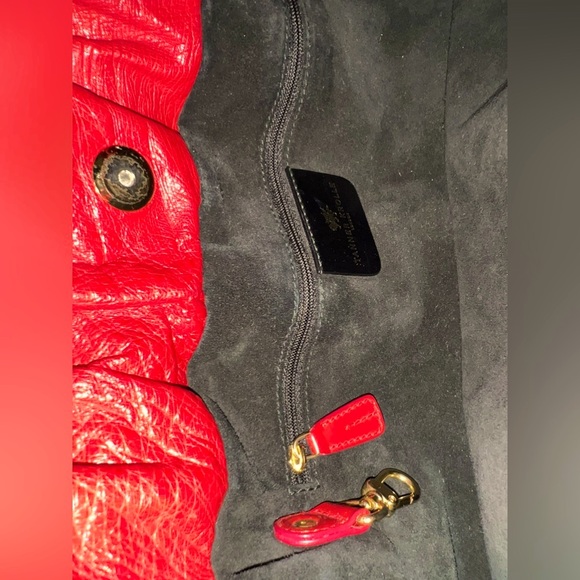 TANNER KROLLE Red Ostrich Shoulder Bag - Picture 10 of 14